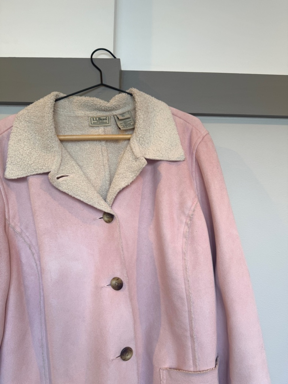 L.L. Bean Pastel Pink Sherpa-Lined Coat